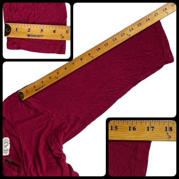 Pink Rose Three-Quarter Sleeve Tunic Tee Shirt Top Plus Size Size 2X Fuschia - Picture 12 of 12